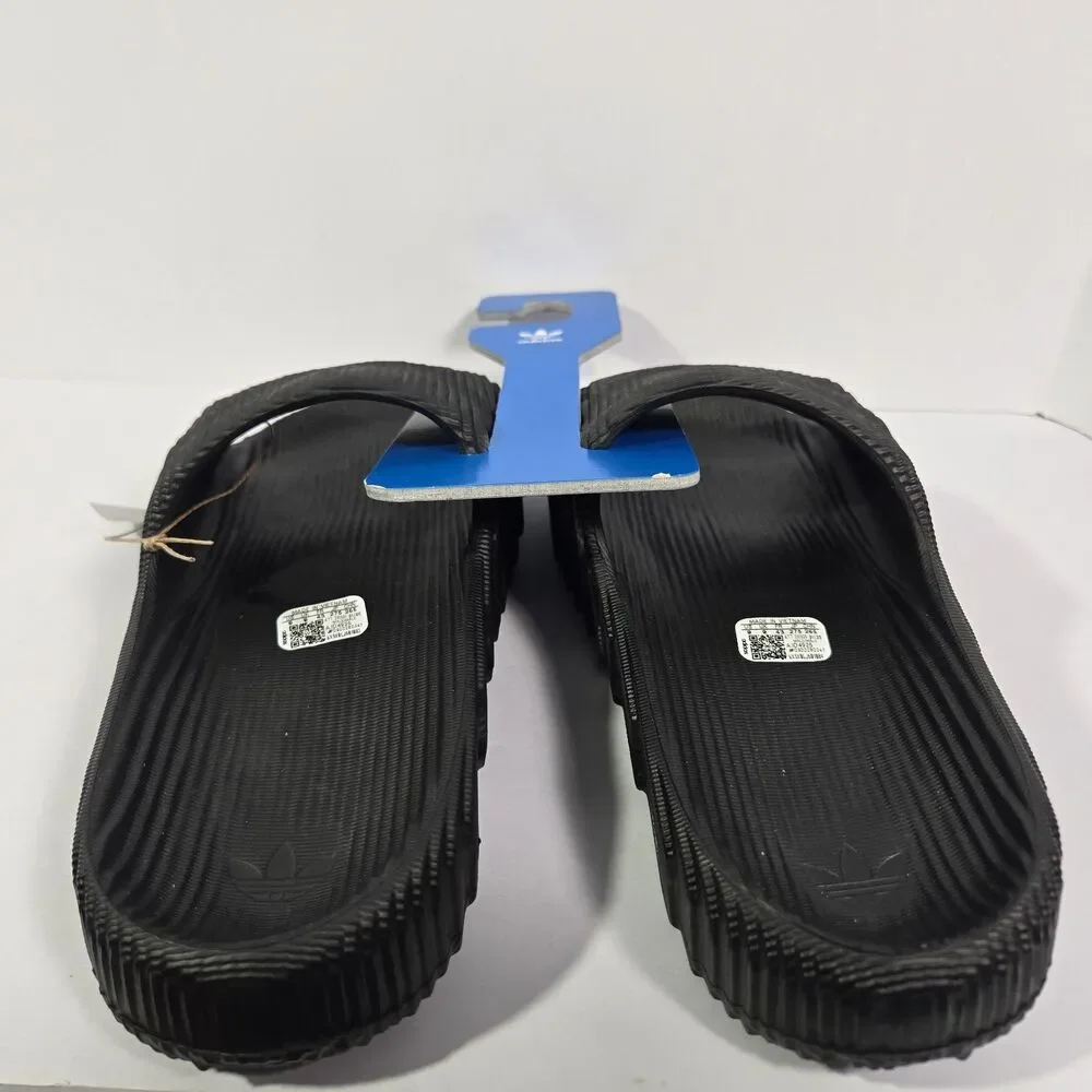 Adidas Adilette 22 Slides Black Scarlet Slip On Sandals Mens Size 9 NEW ID4925